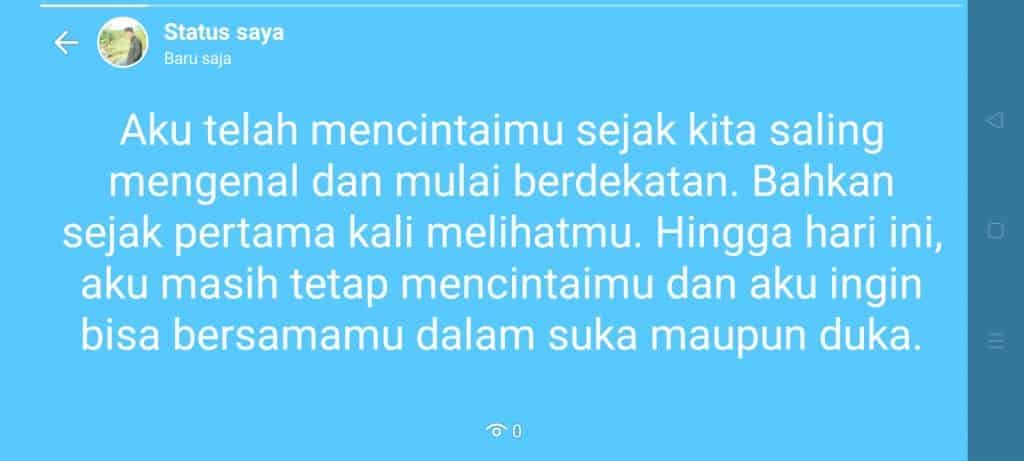 Kata kata status wa tentang cinta